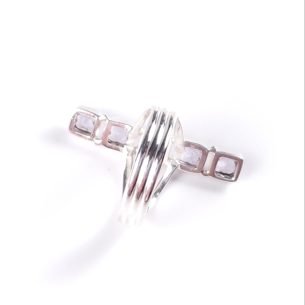 🎉HP~12/19🎉 Sterling Silver 5 Stone Checkerboard Kunzite Crawler Ring Size 9 - Picture 8 of 16